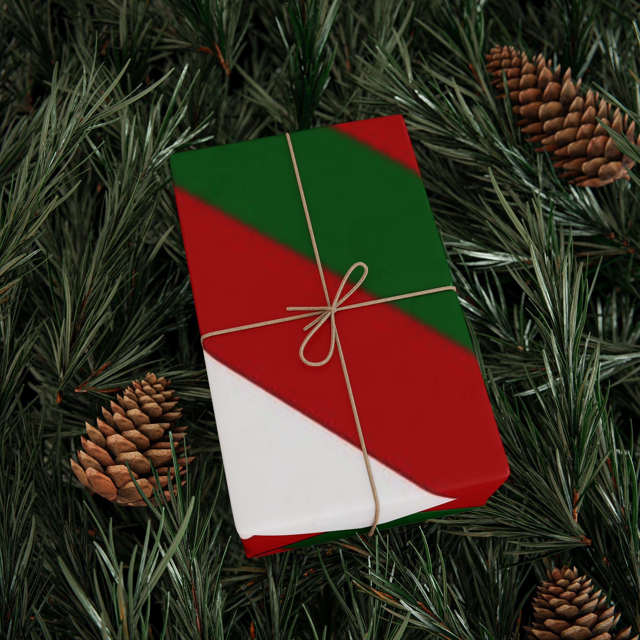 Holiday Candy Cane Stripe Wrapping Paper — Red & Green Christmas Gift Wrap