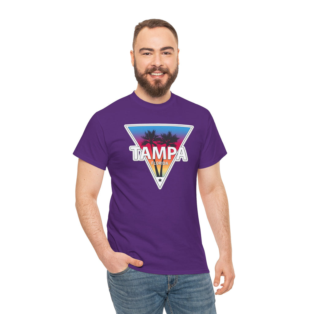 Tampa Retro Sunset Cotton T-Shirt