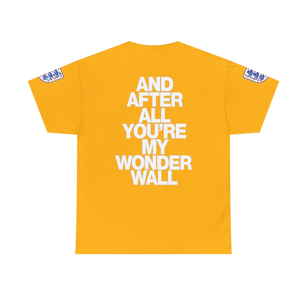 England Football Tee — "And After All You're My Wonderwall" Lyrics Tee