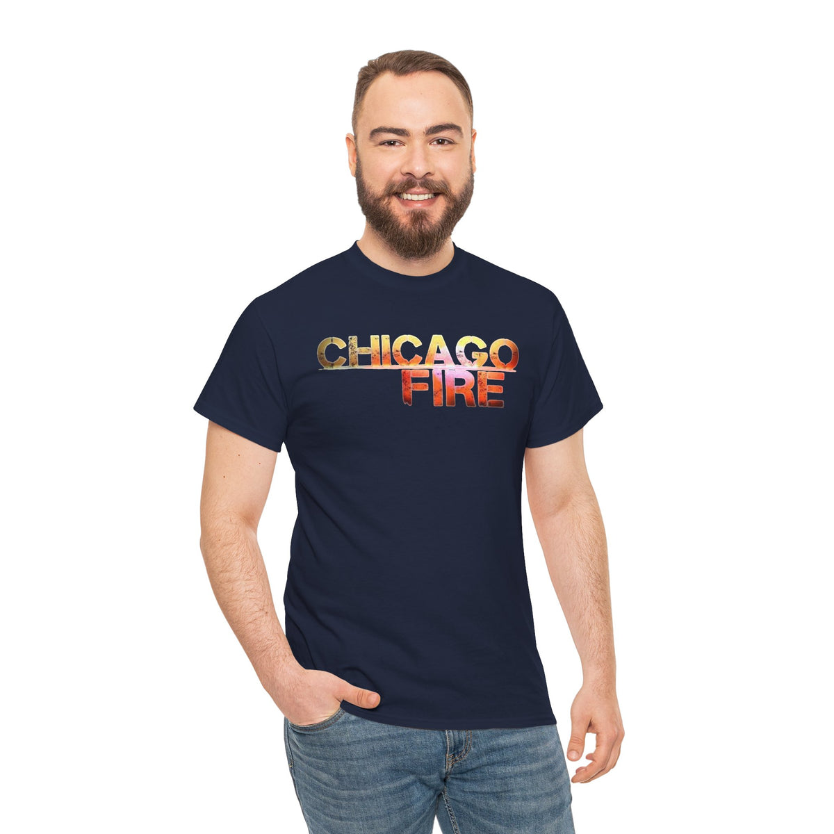 Chicago Fire Inspired Vintage Logo Cotton T‑Shirt