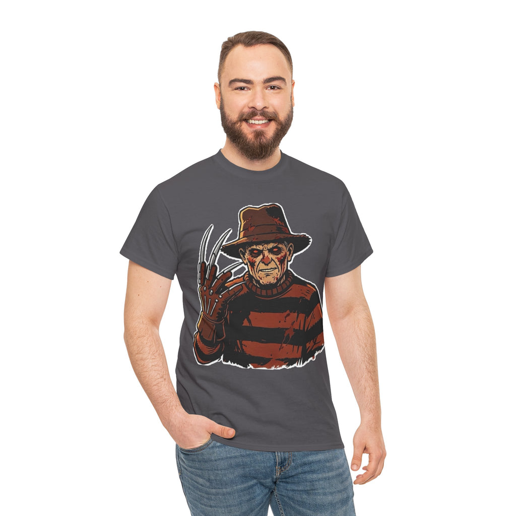 Freddy Krueger Horror Tee — Vintage Striped Nightmare Graphic