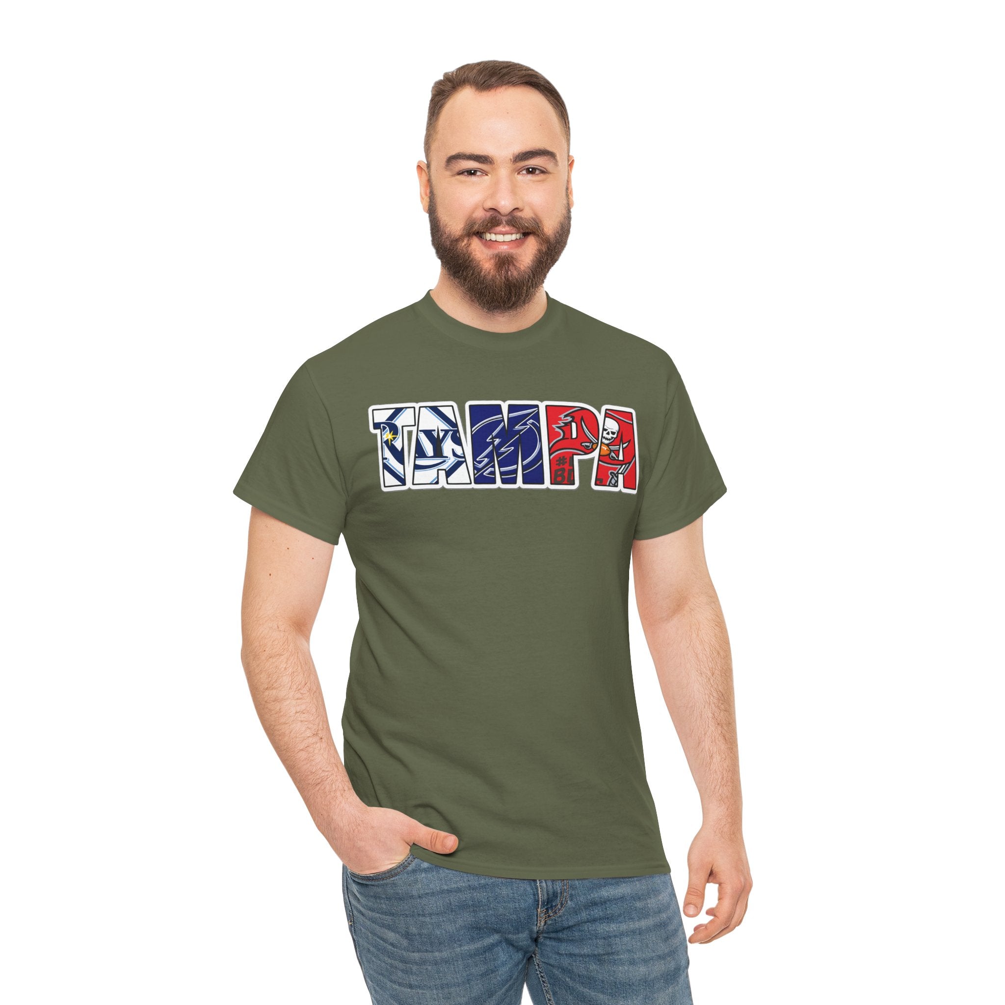 Tampa Block Letter Tee — Florida Flag Graphic T‑Shirt