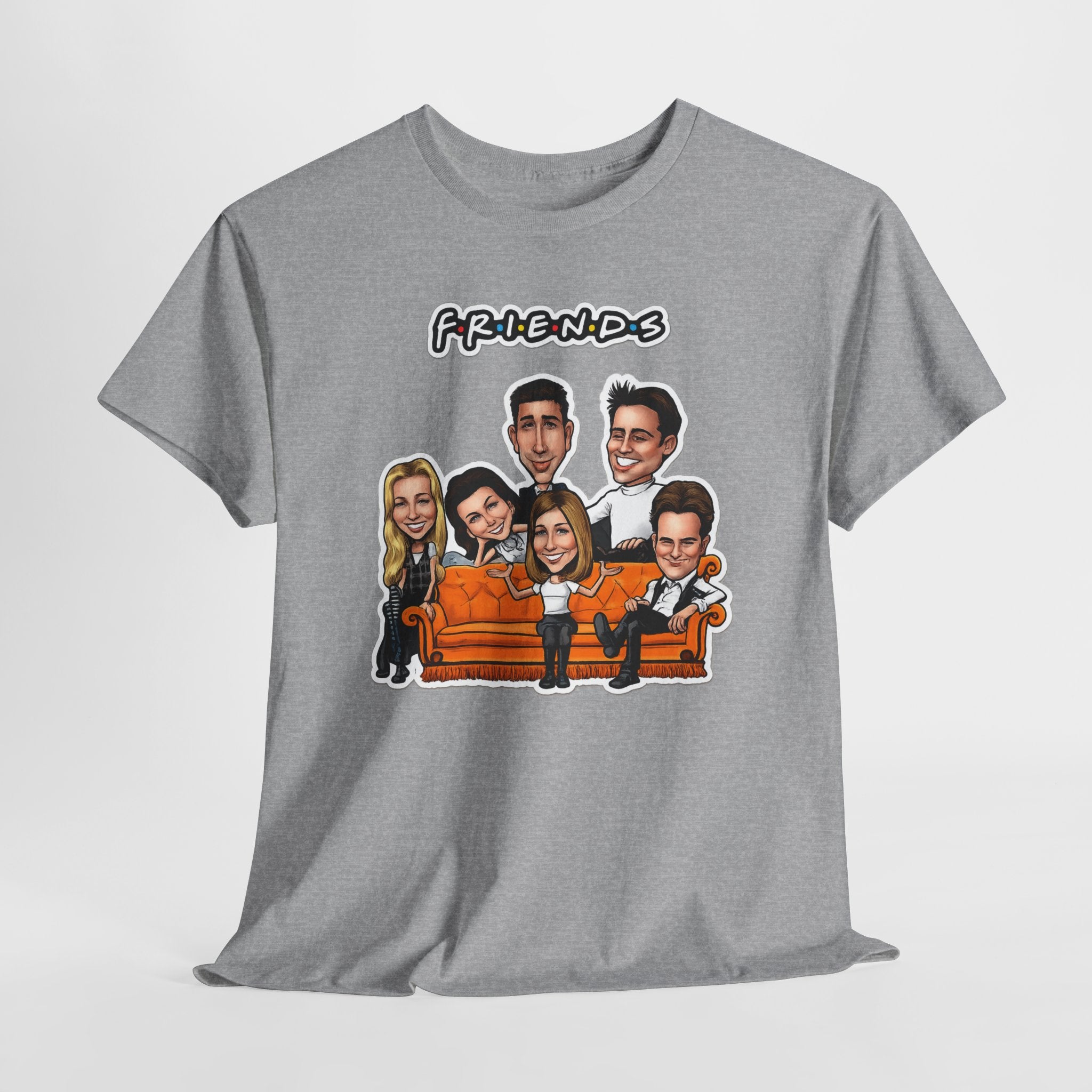 Friends TV Show Cartoon Cast T-Shirt — Iconic Couch Graphic Tee