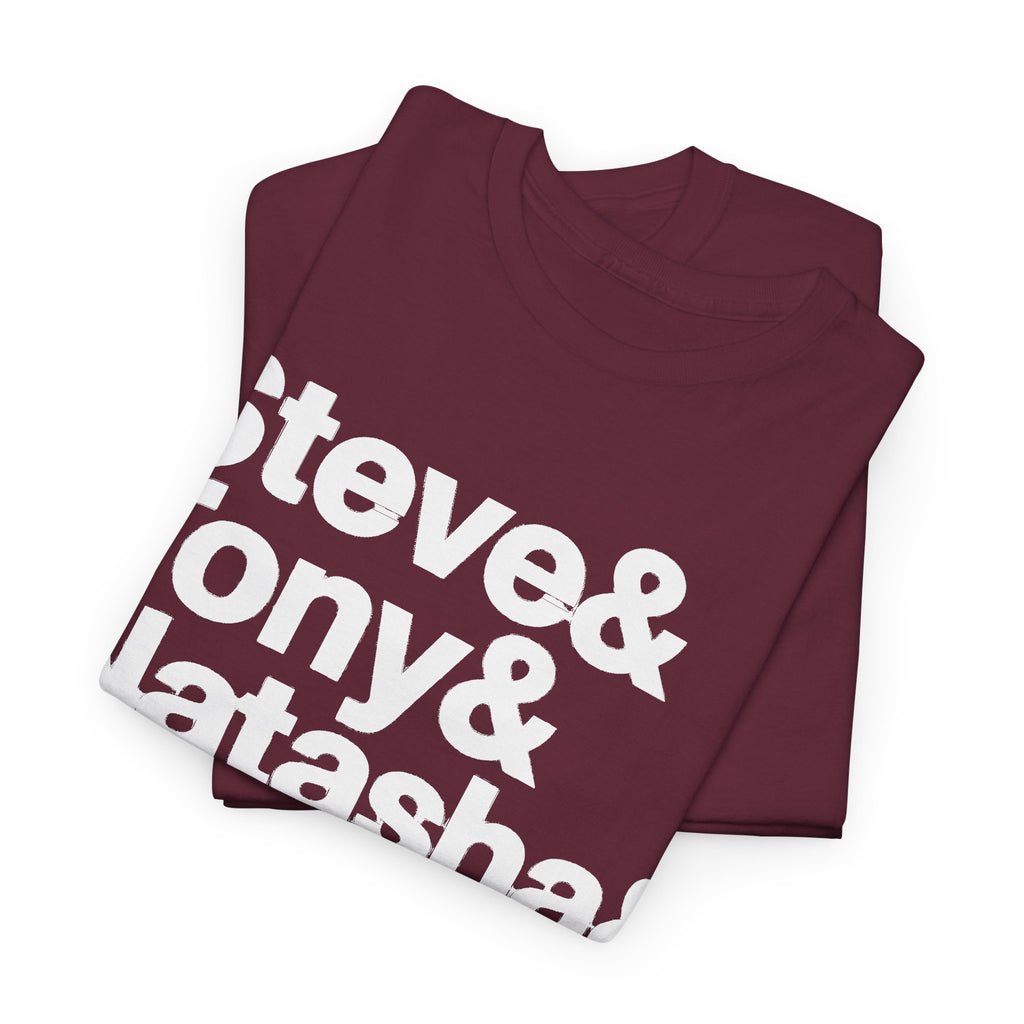 Avenger Names T-Shirt — Steve & Tony & Natasha & Bruce & Clint & Thor Tee