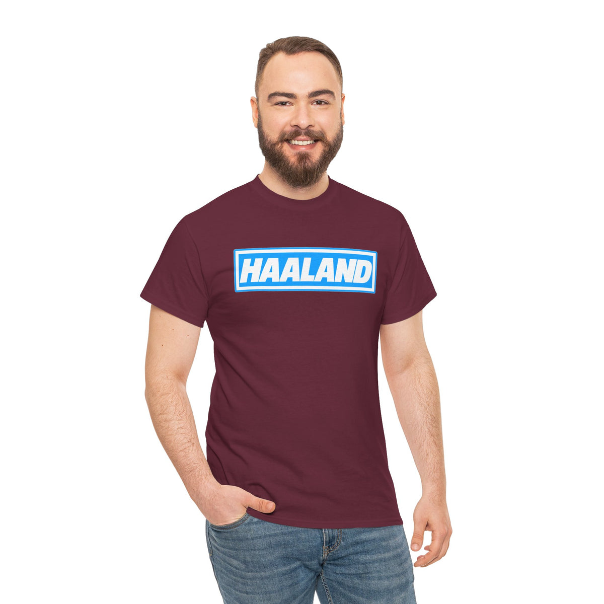 Haaland Box Logo Tee — Soccer Fan Jersey Style Shirt