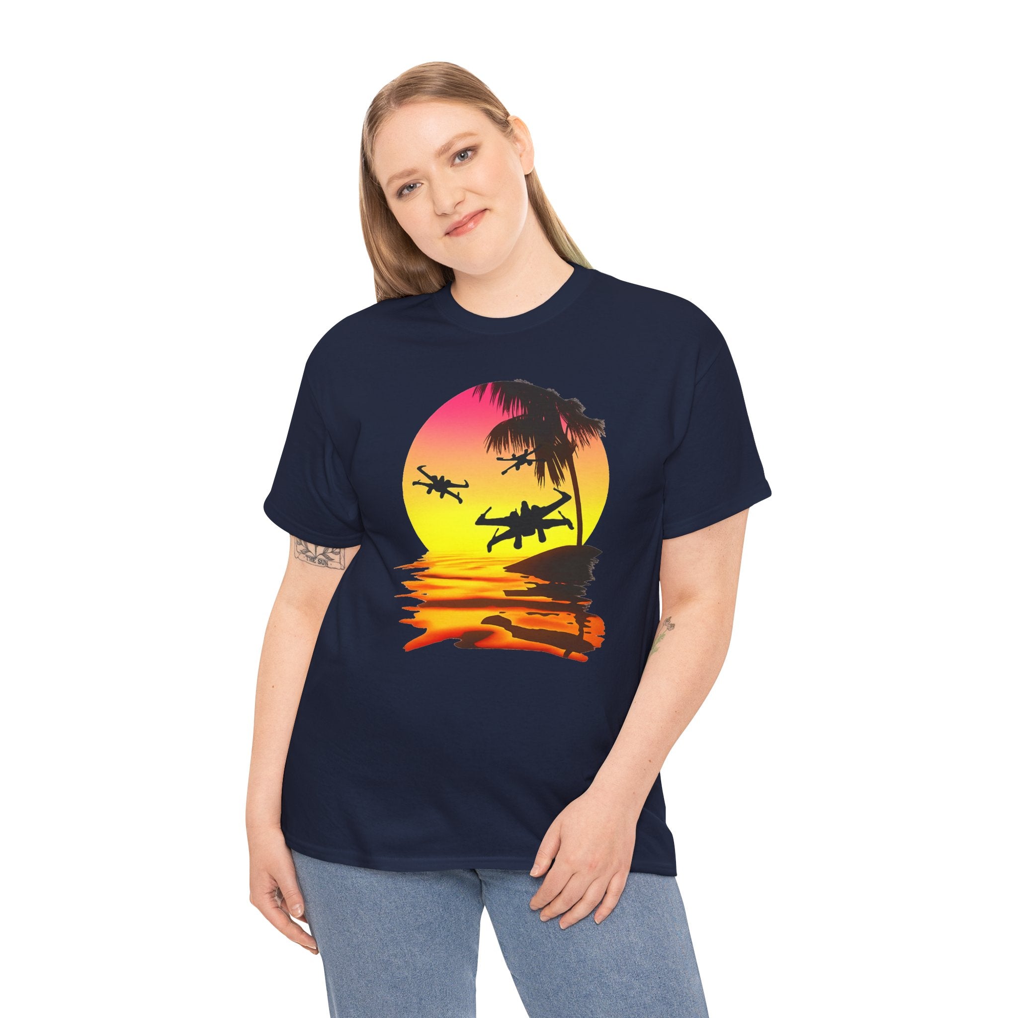 Star Wars X-Ring Sunset Beach Plane T-Shirt
