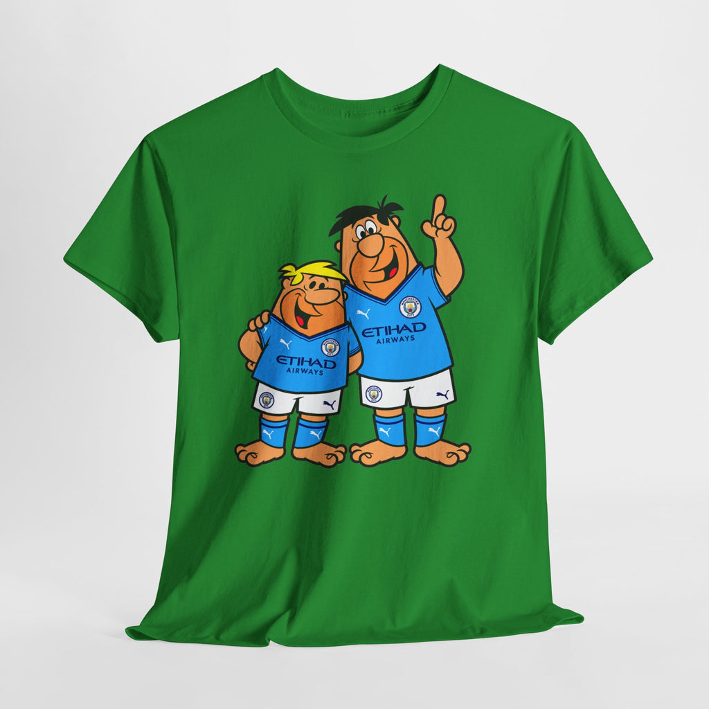 Manchester City The Flintstones Etihad Airways Cartoon Cotton T-Shirt