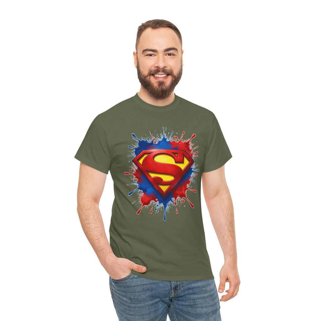 Superhero Emblem Paint-Splash T-Shirt
