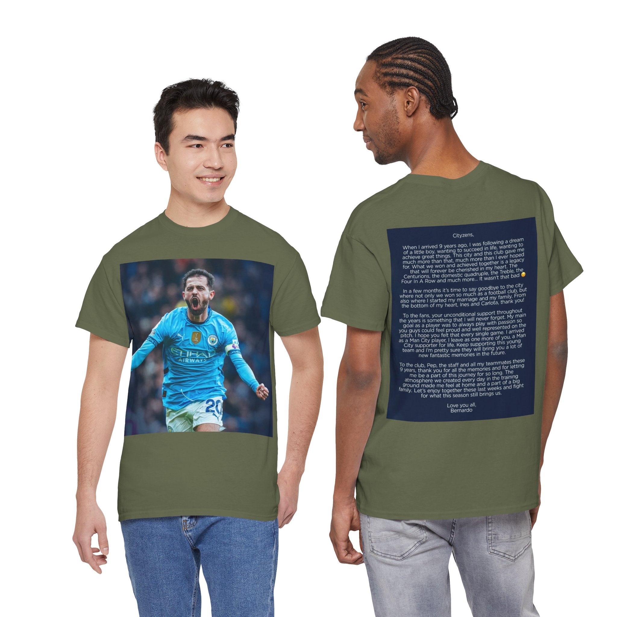Bernardo Silva Tribute Tee – Inspirational Letter & Celebrating Goal Moment