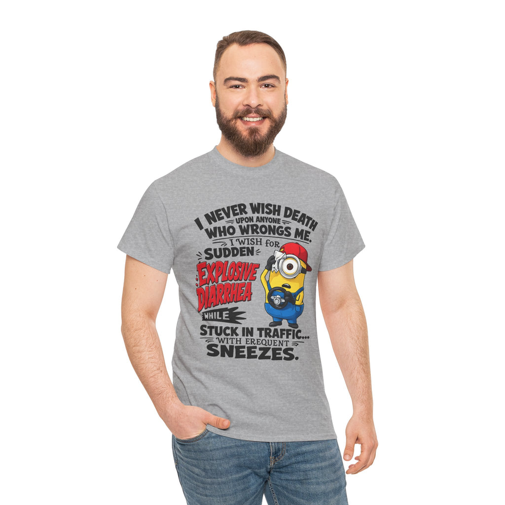 Funny Minion Traffic Tee — "Explosive Diarrhea" Humorous Graphic T-Shirt