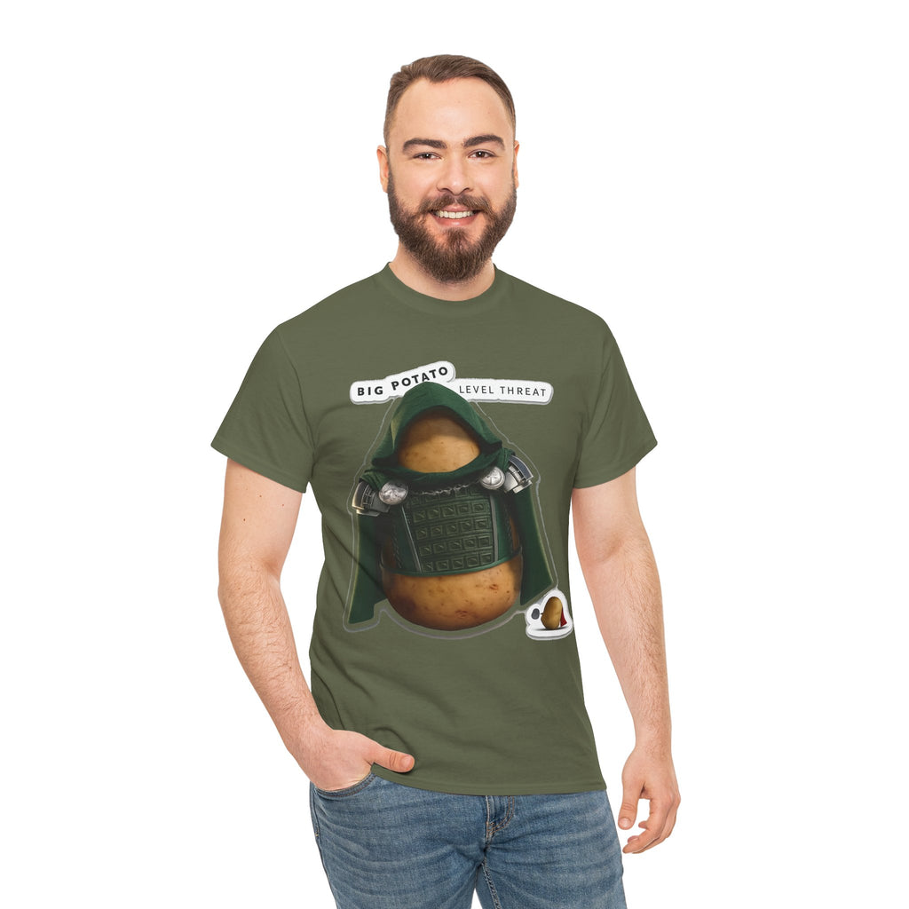 Big Potato "Level Threat" Doom Tee — Funny Potato Soldier Graphic T-Shirt