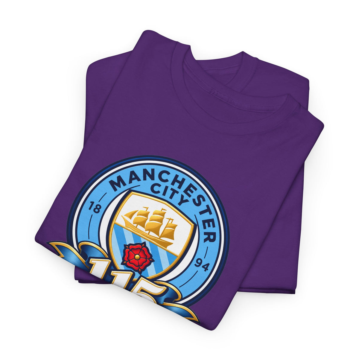 Manchester City 115th Crest Inspired Cotton T-Shirt