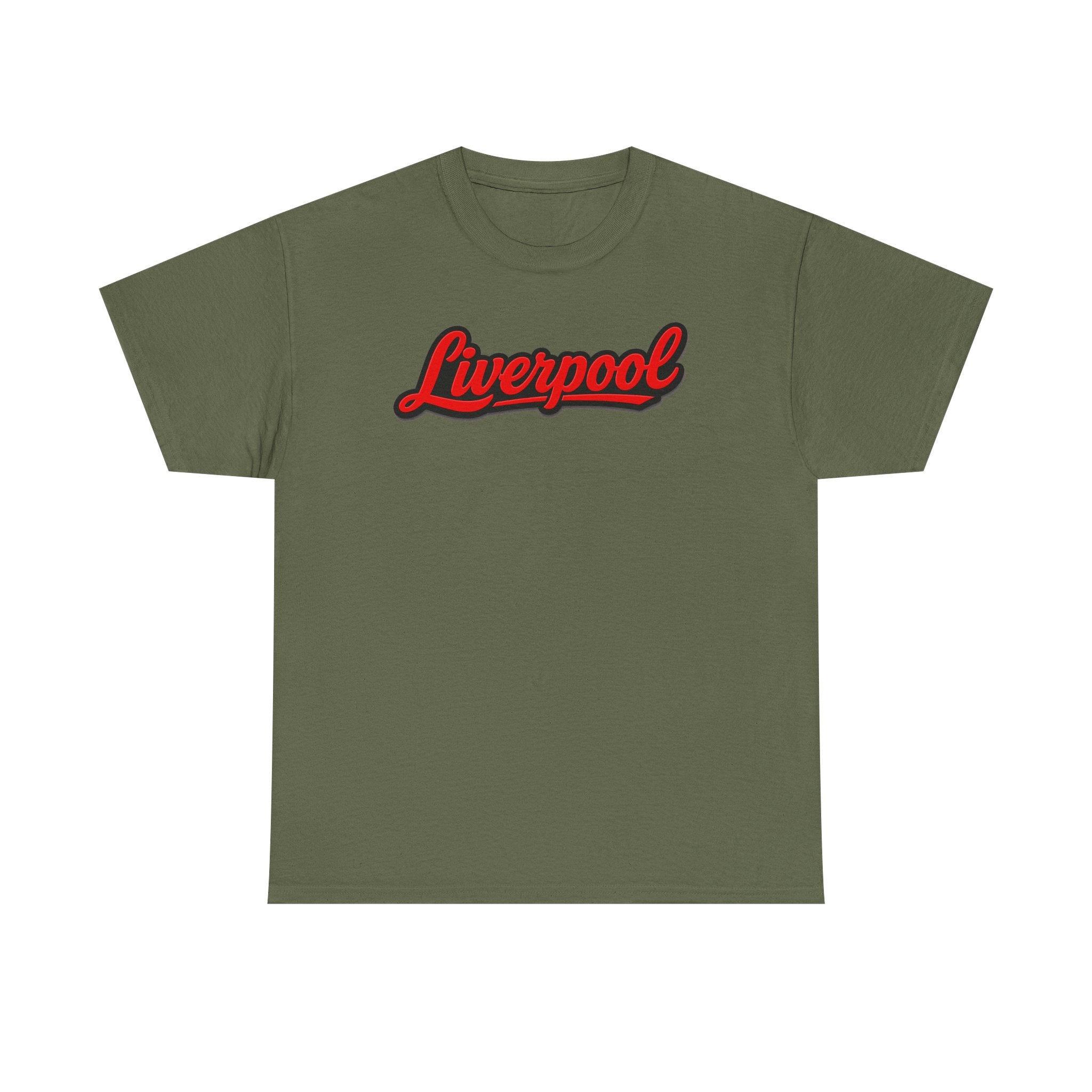 Liverpool Script T-Shirt — Retro Red Script Football Fan Tee