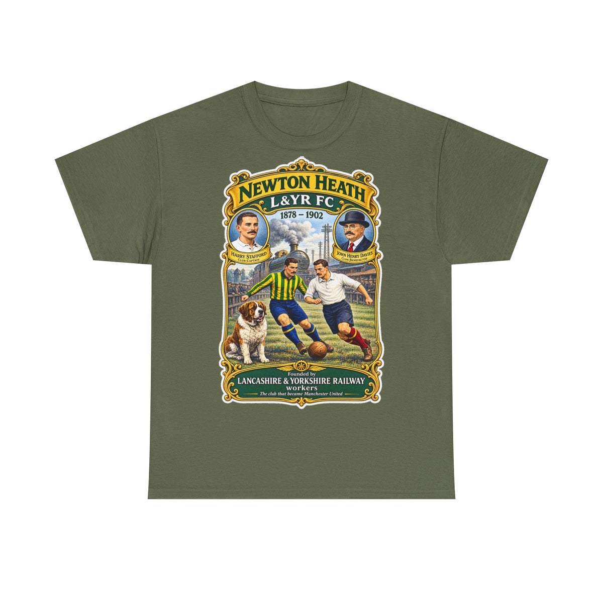 Newton Heath L&YR FC Vintage Football Tee — Lancashire & Yorkshire Railway Soccer Shirt