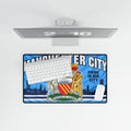 Manchester City Crest Desk Mat — Football Fan Gaming/Work Mousepad ("City Till I Die" / Pride in Our City)