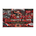 Manchester United Double-Sided Fan Flag — Sir Alex & Legends Collage