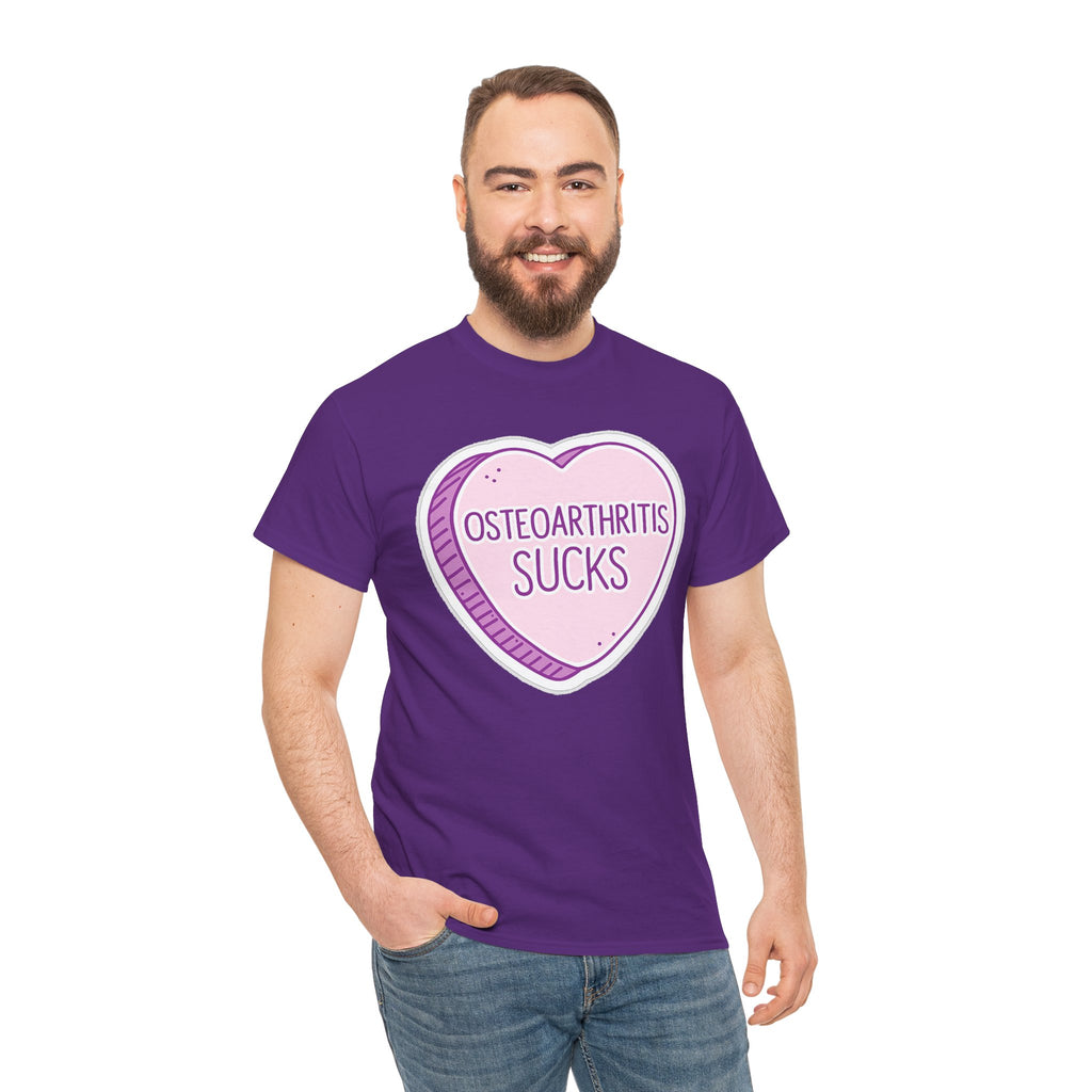 Osteoarthritis Sucks T-Shirt — Pink Heart Awareness Tee