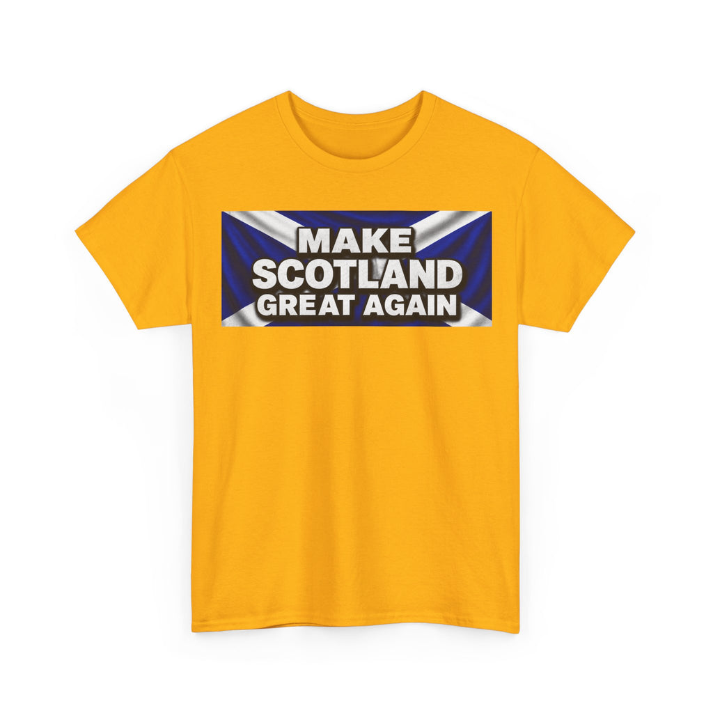 Make Scotland Great Again T‑Shirt — Scottish Flag Slogan Tee