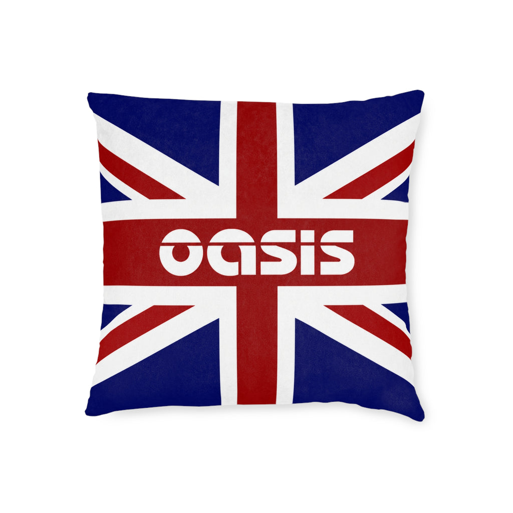 Union Jack Oasis Accent Pillow – British Rock Band Throw Cushion