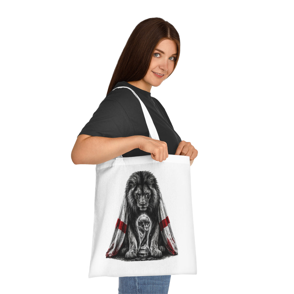 England Lion Tote Bag – Protective Lion Illustration Cotton Tote