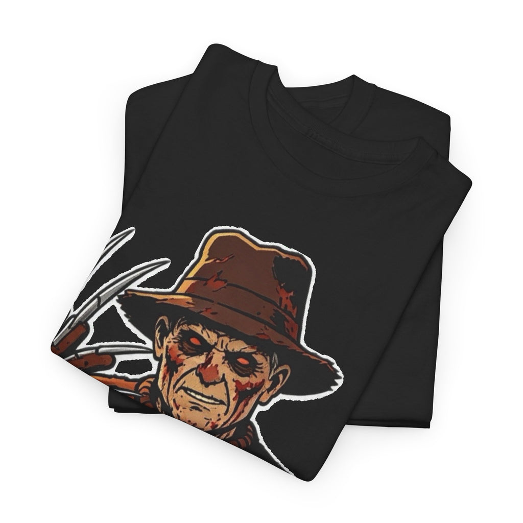 Freddy Krueger Horror Tee — Vintage Striped Nightmare Graphic