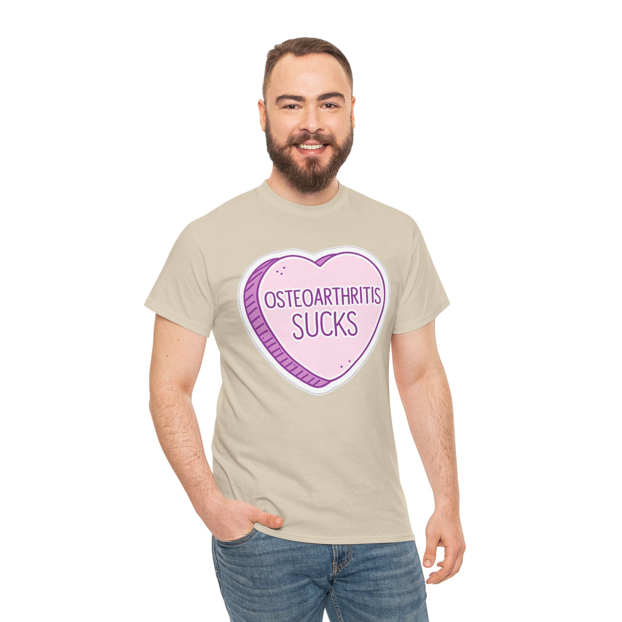 Osteoarthritis Sucks T-Shirt — Pink Heart Awareness Tee