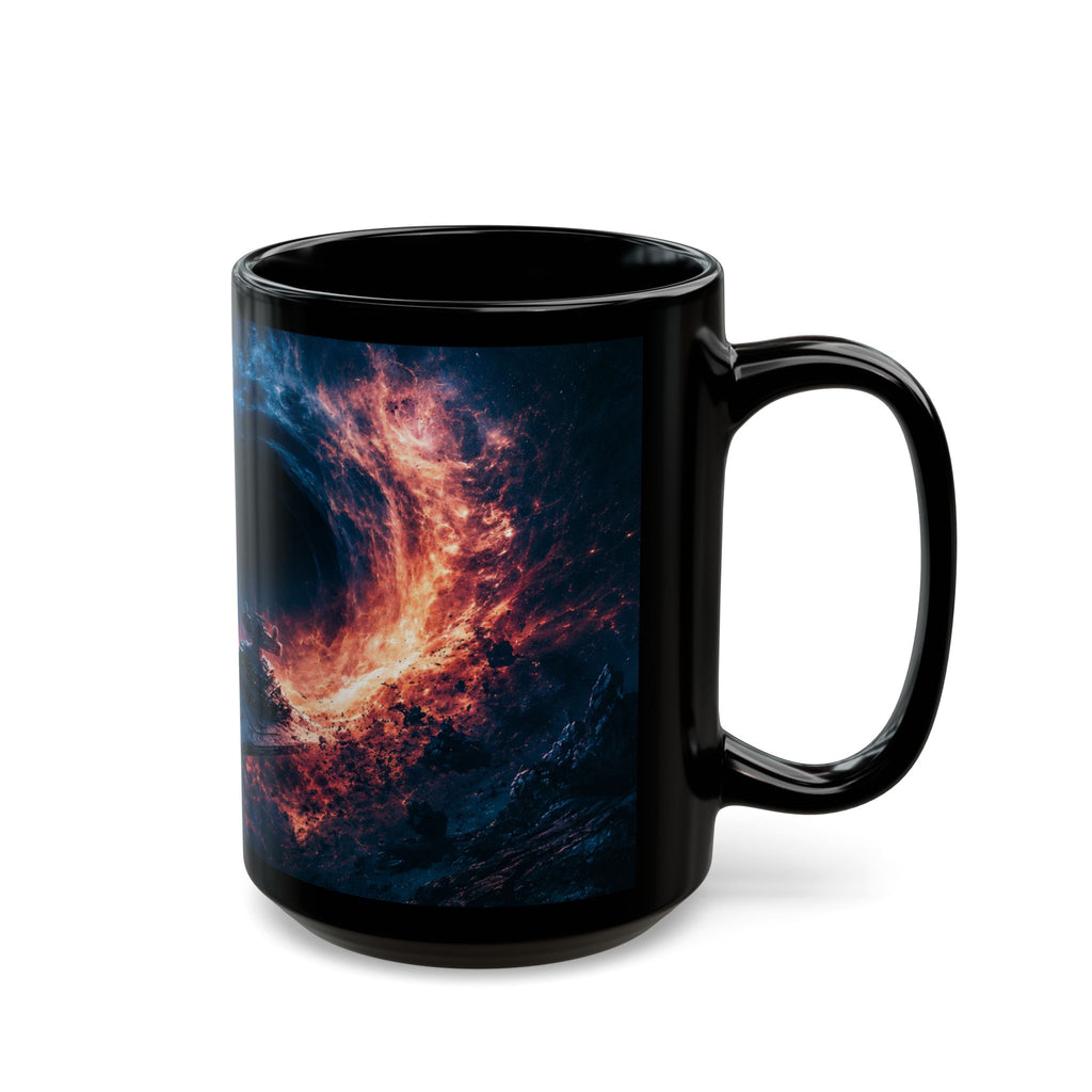 Empire Star Destroyer Space Vortex Black Mug — Cosmic Black Hole Coffee Cup (11oz/15oz)