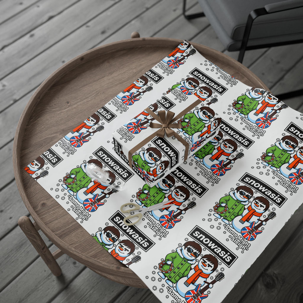 Snowasis #Oasis Inspired Holiday Wrapping Paper – Cute Snowman & Snowdog Pattern