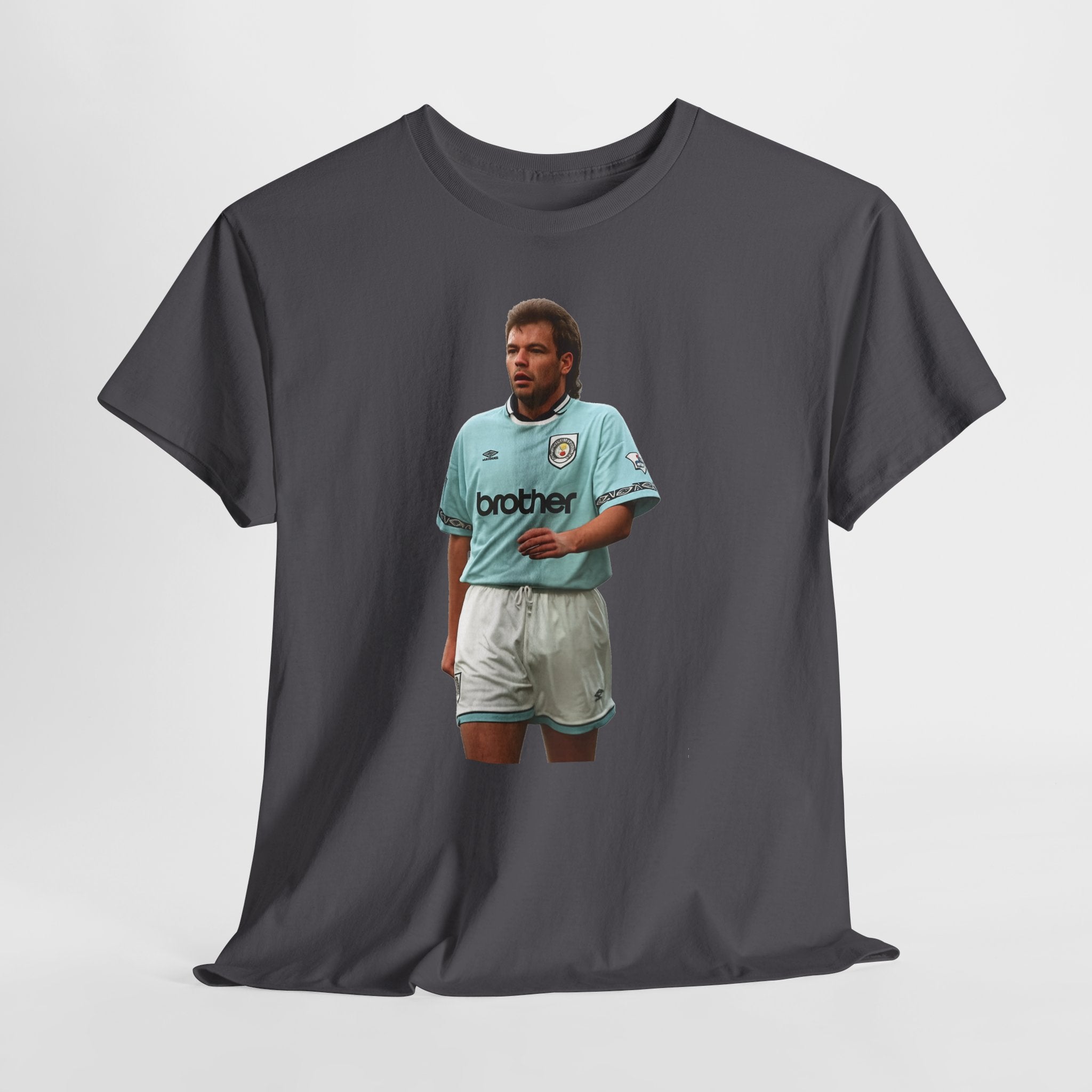 Uwe Rosler Manchester City Legend Graphic Tee - Retro Football Kit Print
