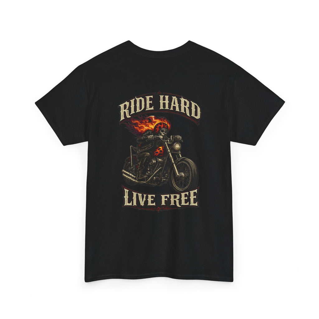 Ride Hard Live Free Motorcycle Tee — Harley-Inspired Biker T-Shirt