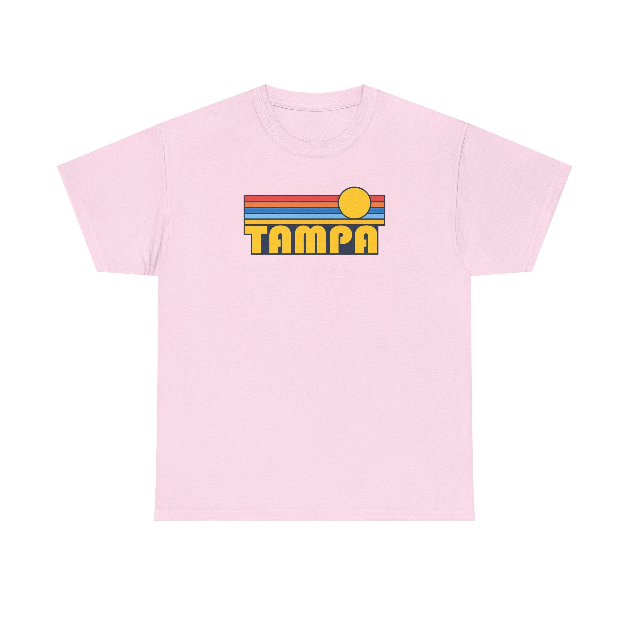 Tampa Retro Sunset T-Shirt — Vintage 70s Striped Beach Tee