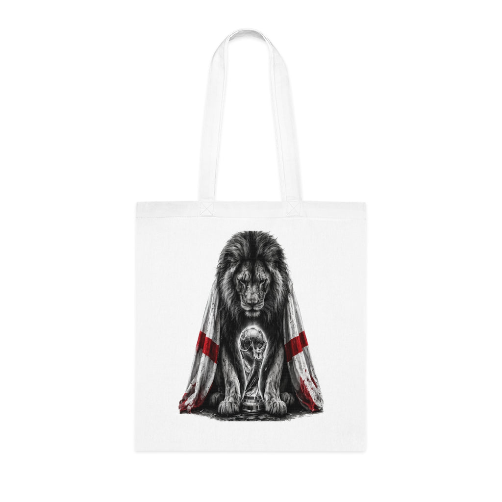 England Lion Tote Bag – Protective Lion Illustration Cotton Tote