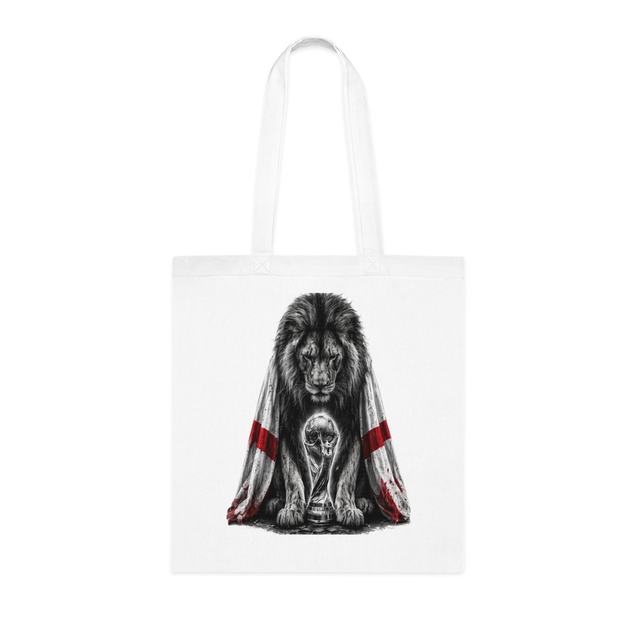 England Lion Tote Bag – Protective Lion Illustration Cotton Tote