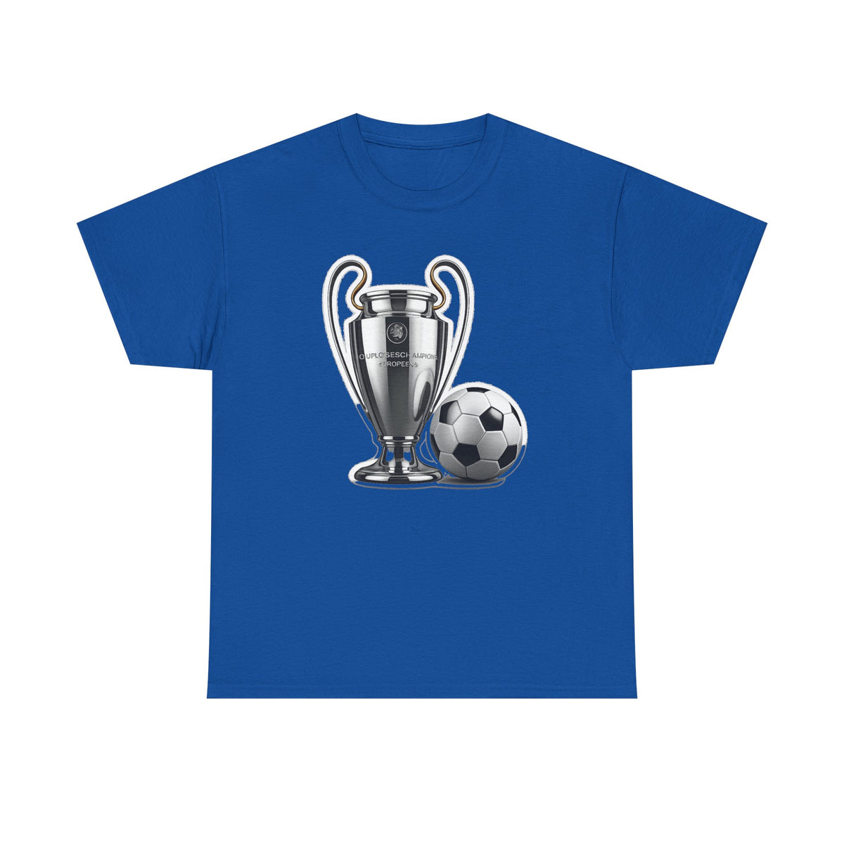 European Cup / Champions League Trophy & Ball Graphic Cotton T-Shirt