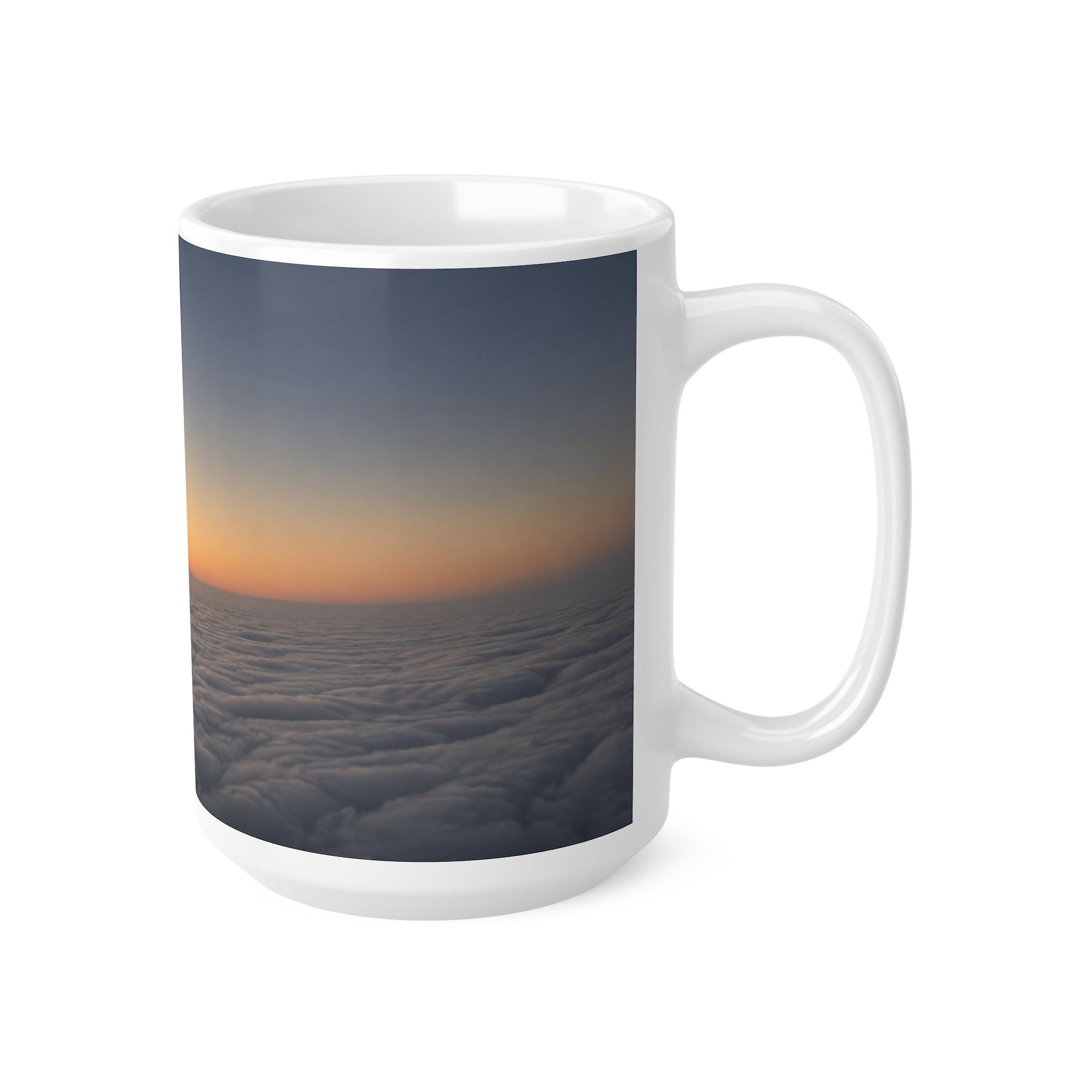 Aerial Sunset Plane Wing Ceramic Mug — Travel Coffee Cup (11oz, 15oz)