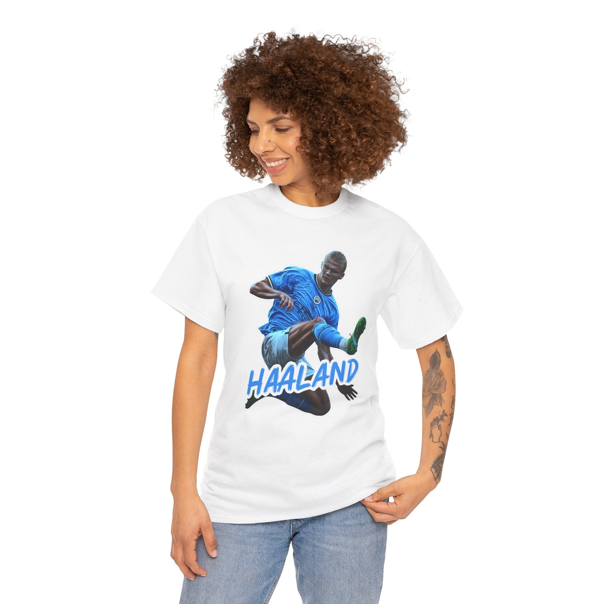 Erling Haaland Manchester City Soccer T‑Shirt – Dynamic Action Graphic Tee