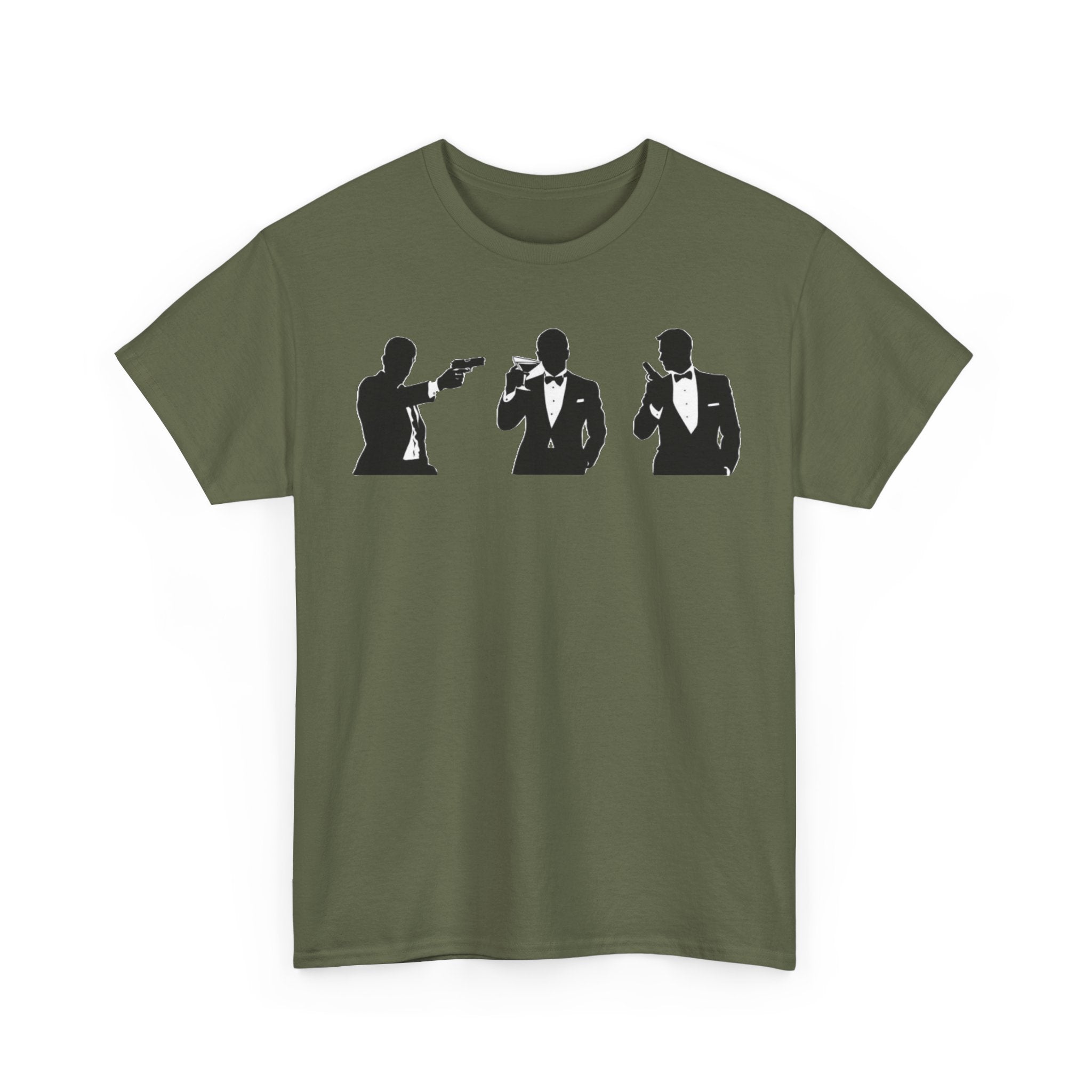 Bond in Suits Silhouette Tee — Classic James Bond Tuxedo Graphic Shirt
