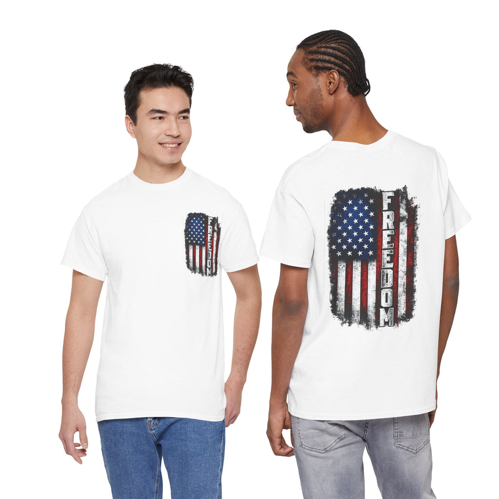 Freedom American Flag T-Shirt — Distressed USA Patriotic Tee