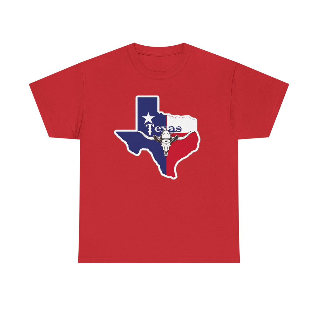 Texas Flag Outline T-Shirt — Lone Star State Map Tee with 'Texas' Text