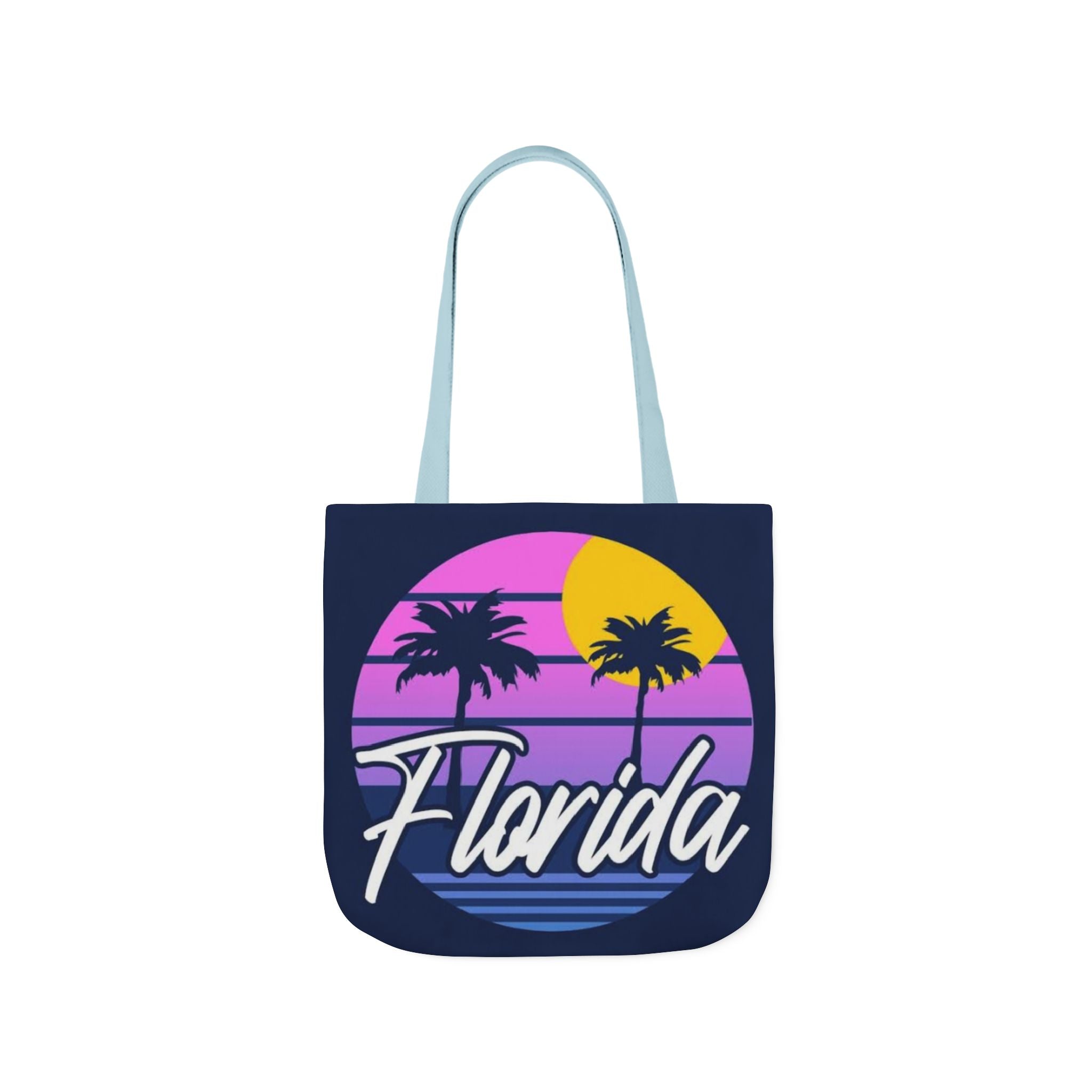 Florida Sunset Palm Tote Bag — Retro Beach Canvas Tote