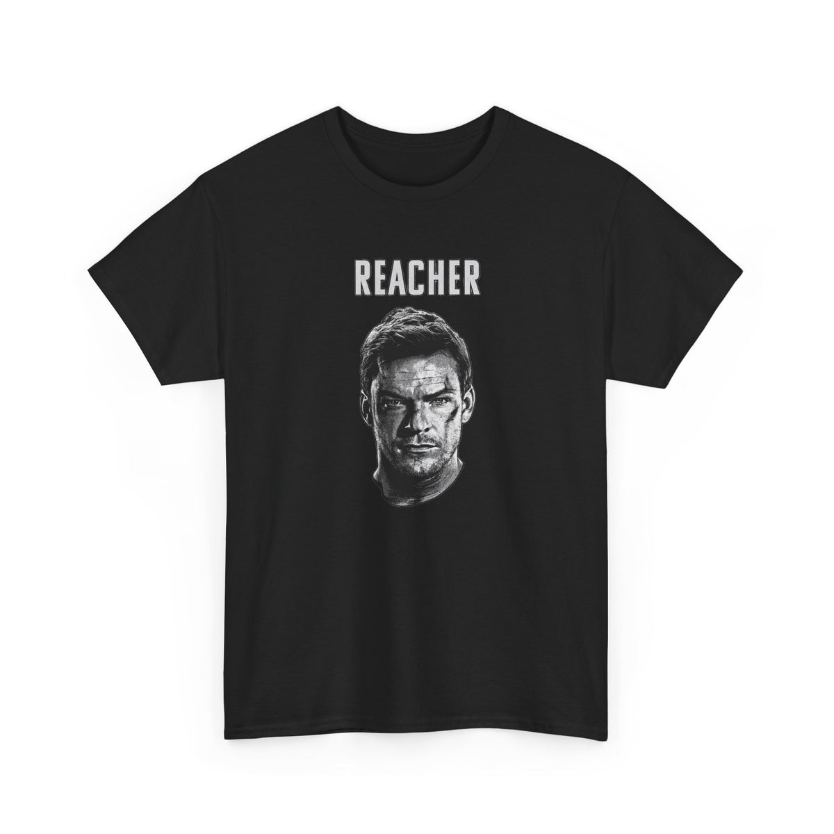 Reacher Graphic Tee — Gritty Portrait T-Shirt for Fans