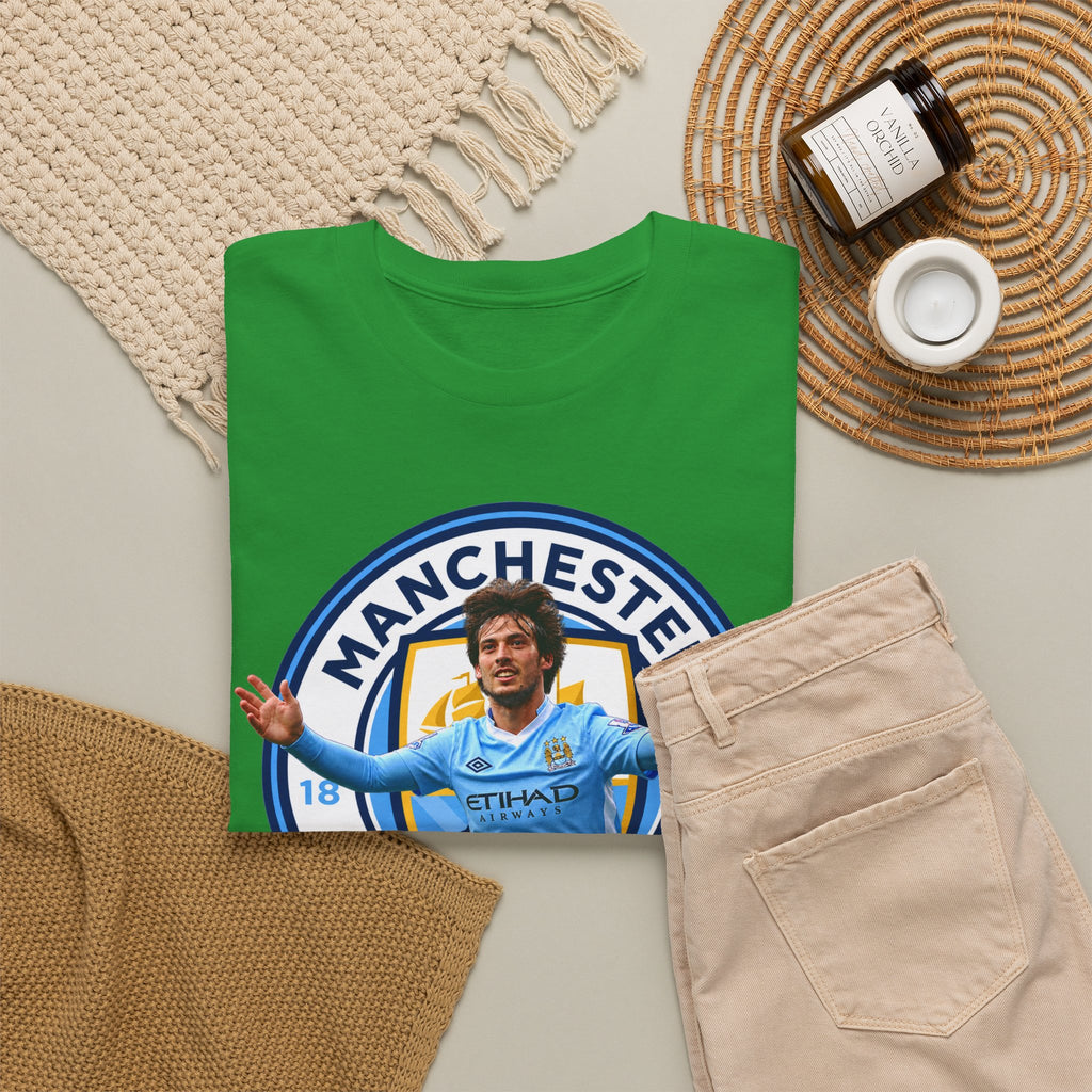David Silva Manchester Legend Football Tee — Player Celebration Design