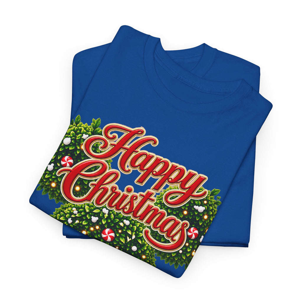 Christmas Wreath Mouse Tee – "Happy Christmas" Holiday Graphic T-Shirt