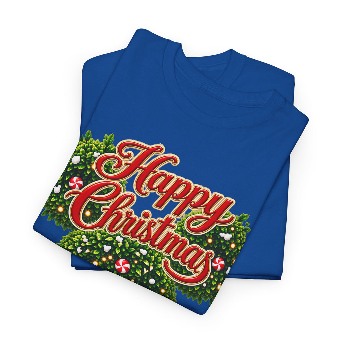 Christmas Wreath Mouse Tee – "Happy Christmas" Holiday Graphic T-Shirt