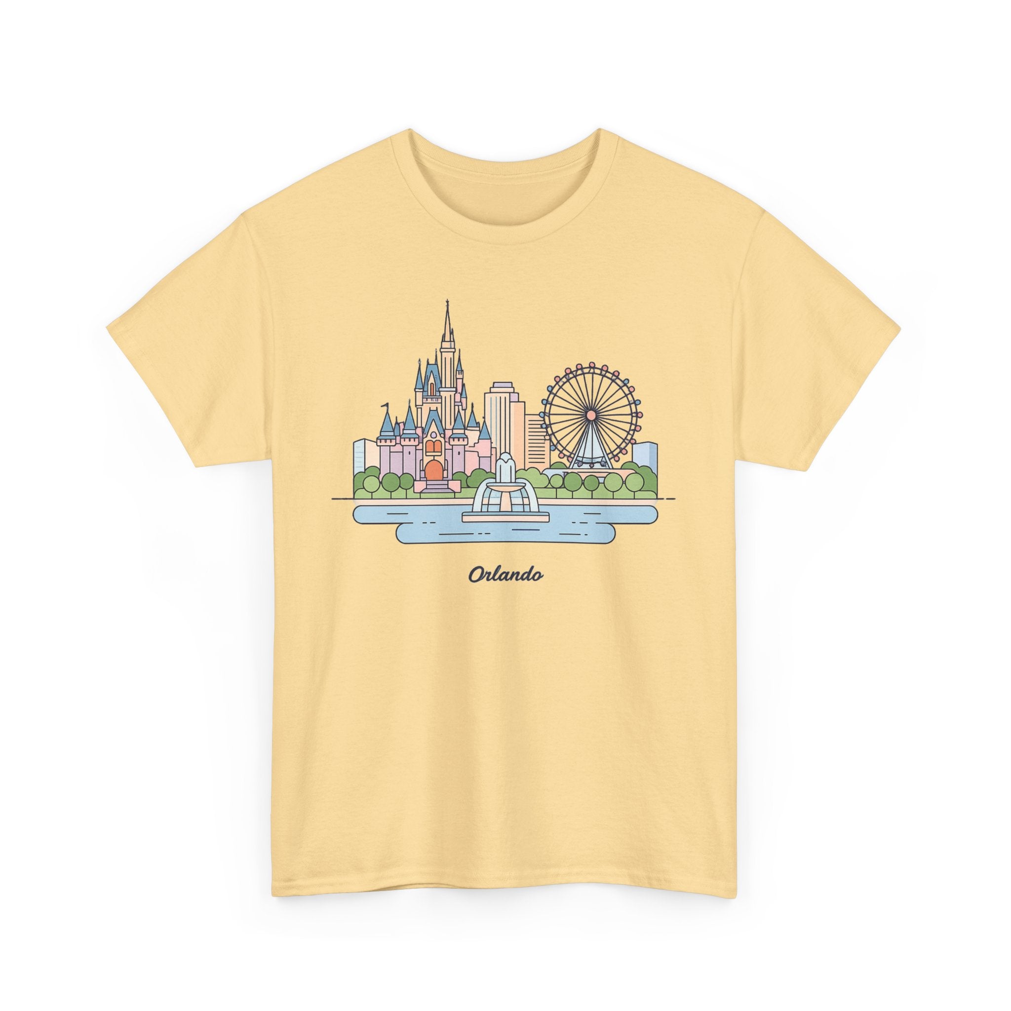 Orlando Skyline T-Shirt — Cute Cityscape Graphic Tee with 'Orlando' Text