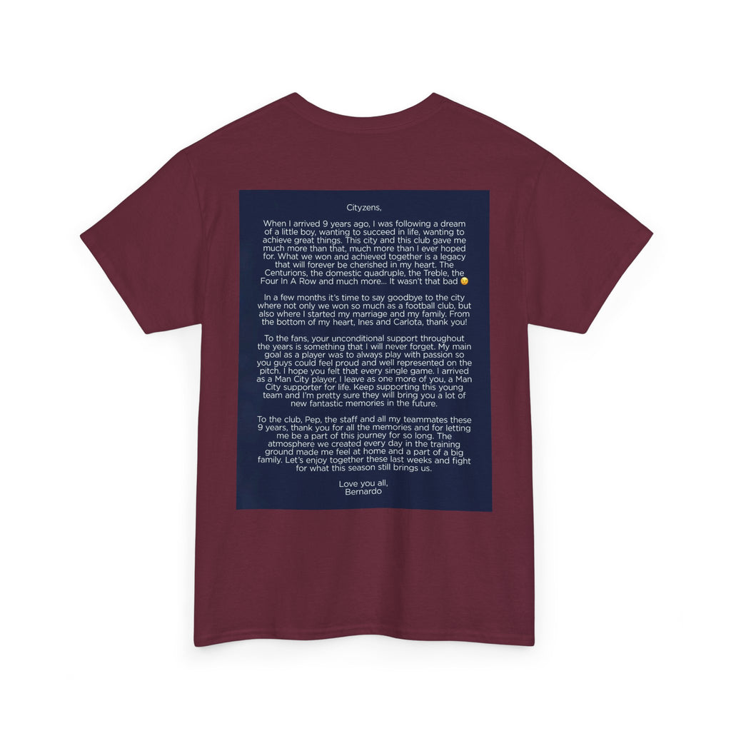 Bernardo Silva Tribute Tee – Inspirational Letter & Celebrating Goal Moment