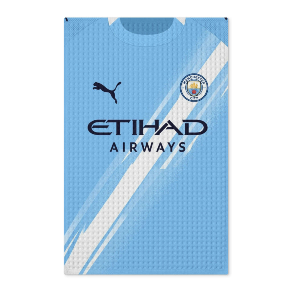 Manchester City Waffle Tea Towel - Double-Sided Soccer Kitchen Towel