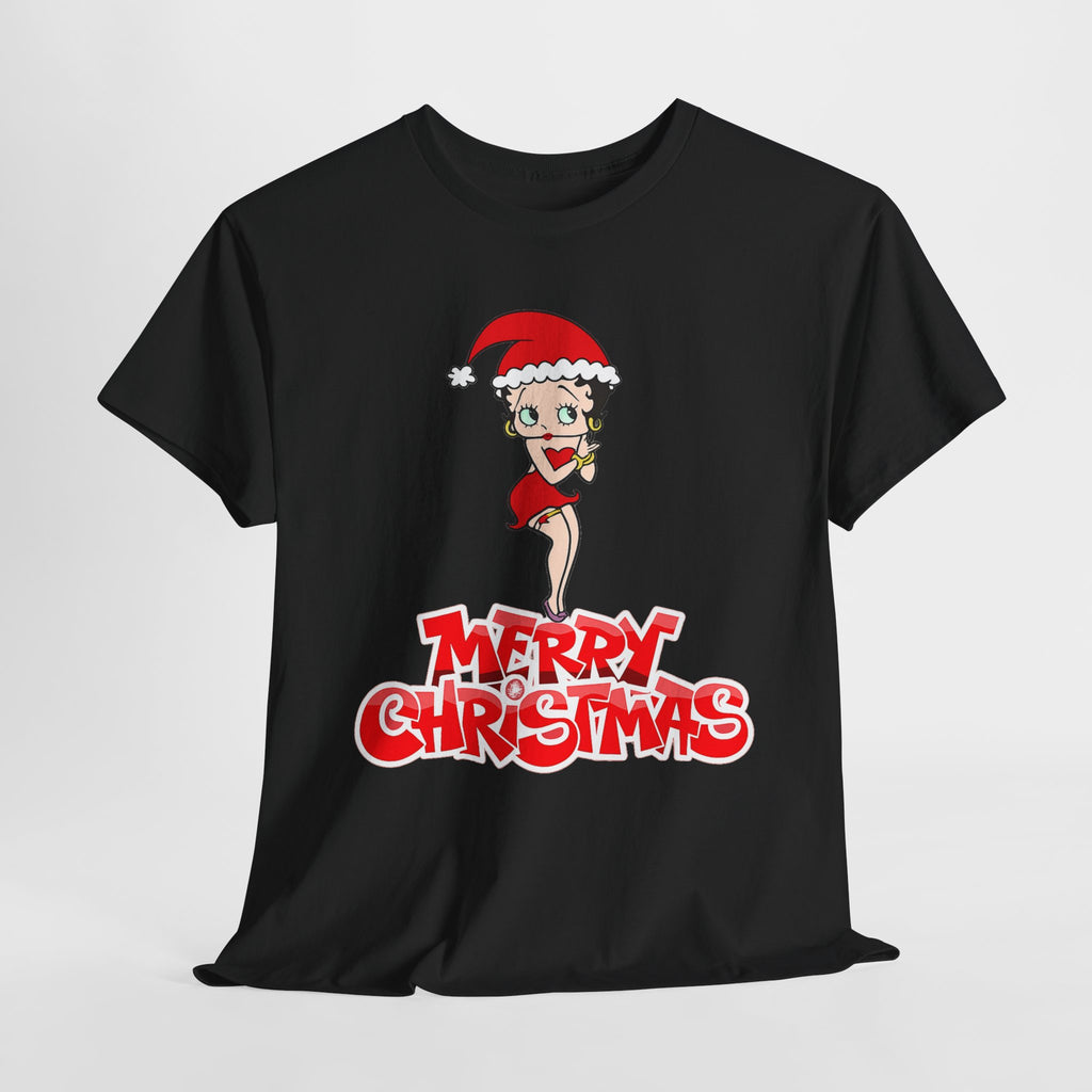 Christmas Betty Boop Tee - 'Merry Christmas' Holiday Graphic Shirt