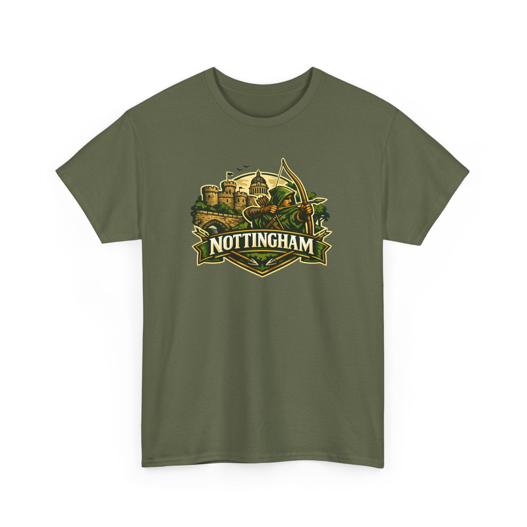Nottingham Vintage Crest T-Shirt — Robin Hood Castle Travel Tee