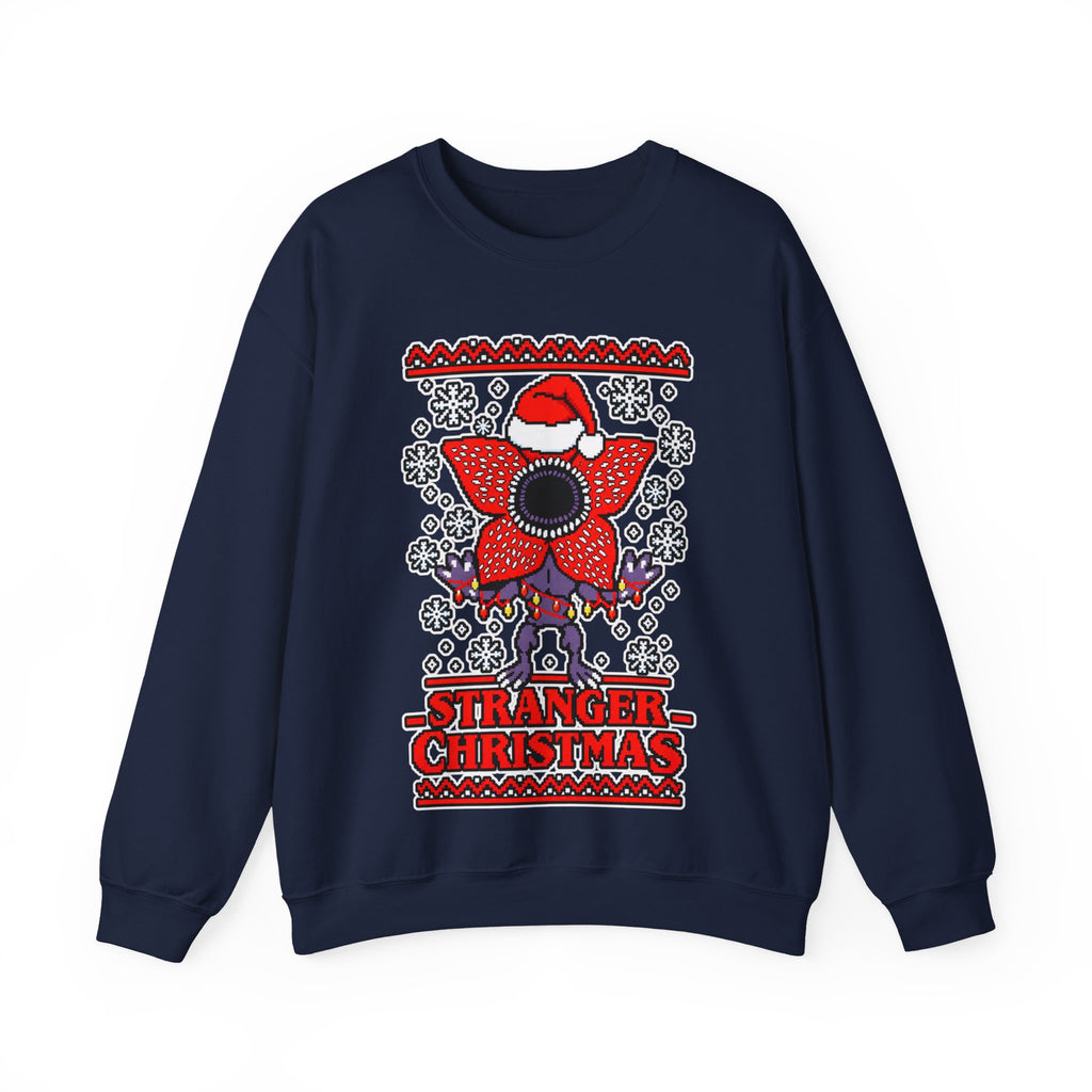 Stranger Christmas Crewneck Sweatshirt – Retro Demogorgon Holiday Sweater